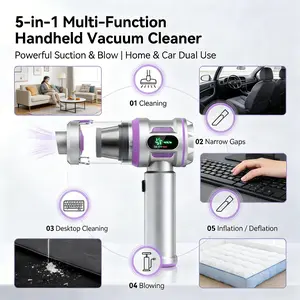 Portable Wireless Mini Vacuum Cleaner, 100w Brushless Motor, Handheld Air Compressor, Car Vacuum, Home Office Camping Keyboard Cleaning
