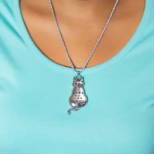 Morse Code Cat Lady Stainless Steel Necklace