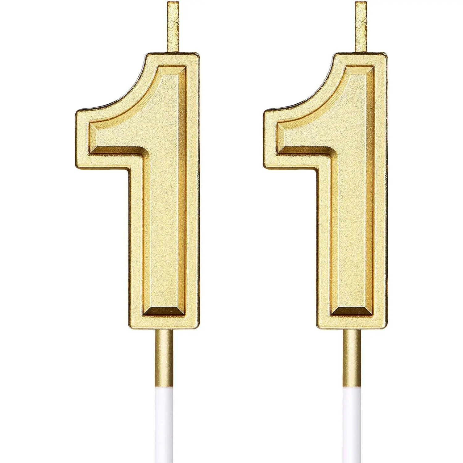 11th Birthday Candles Cake Number Candles Happy Birthday Cake Candles Topper Decoration for Birthday Wedding Anniversary Celebration Favor, 3.54 Inches Total Length(Gold)