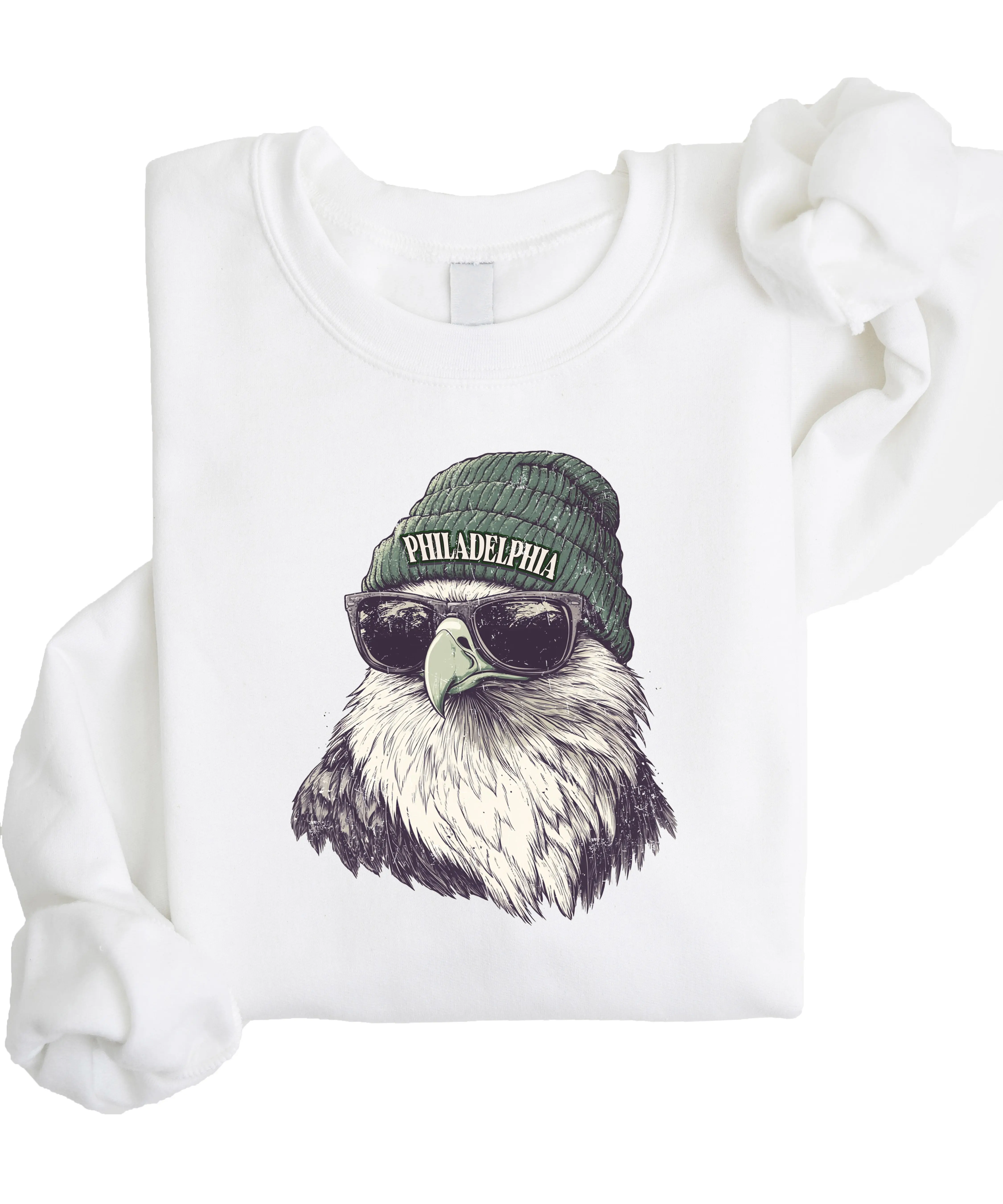 Eagles Football Team Sweatshirt for Women and Men - Eagles Football Season Sweater - Trendy Green Eagles Graphic Sports Pullover
