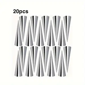 20pcs Stainless Steel Croissant & Cream Roll Mold Set, Ideal for Puffs, Waffles, Essential Baking Tools, Durable Kitchen Accessory