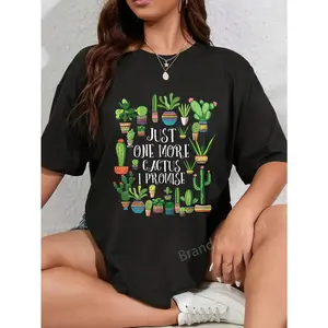 100% Cotton Just One More Cactus Shirt | Plant Lover Cacti Shirt Cactus T-Shirt