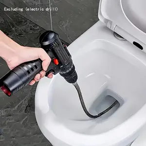 Electric Drain Cleaner 5 m / 196.85 Inch Pipe Cleaning Spring, Sewer & Toilet Floor Drain Cleaner with Integrated Head Design, Drain Auger