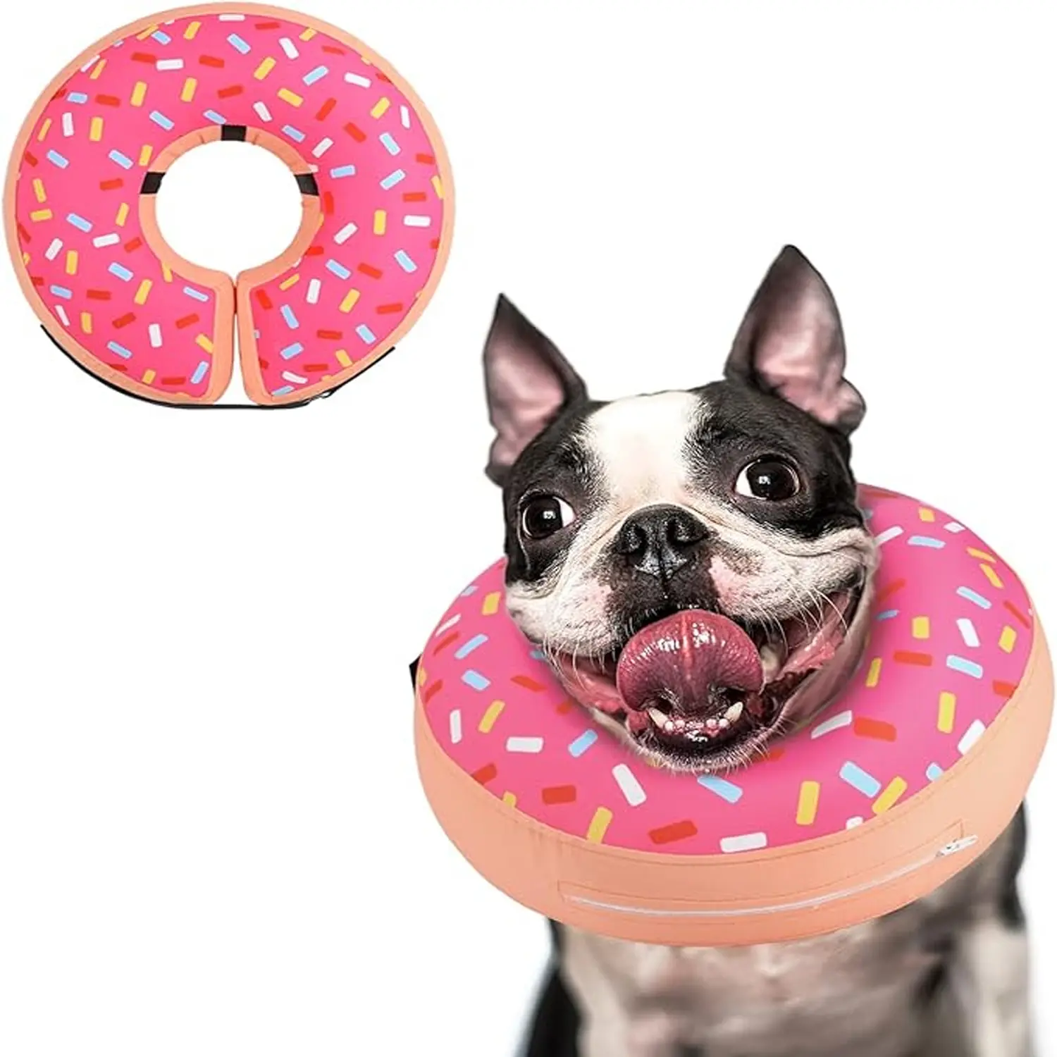 Inflatable Dog Collar Post-Surgery Recovery Soft Collar for Small Medium Dogs Cats, Comfortable Adjustable Pet Neckwear After Surgery