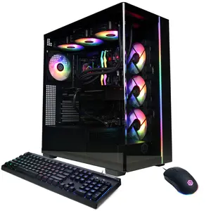 CyberPowerPC SLC11020CPGV4 Gaming Desktop PC, AMD Ryzen 7 9800X3D, 32GB DDR5, GeForce RTX 5070 Ti 16GB, 2TB PCIe 4.0 NVMe SSD, WiFi/BT, RGB Gaming Keyboard/Mouse & Windows 11 Home