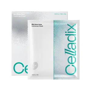 [CELLADIX Official] Celladix Bio Pore Care Cellulose Mask – Pore Minimizing & Sebum Control Sheet Mask – Removes Blackheads, Dead Skin Cells & Impurities – Hydrating & Radiance Boost Korean Face Mask, 5 Sheets
