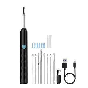 Smart Wide-Angle Ear Wax Removal Kit with Camera, Ear Swab Sticks, USB-C Charging, WIFI Connection, 6 LED Lights for Precise Cleaning, Beauty & Personal Care Tool Ideal for Youth with Android Phones