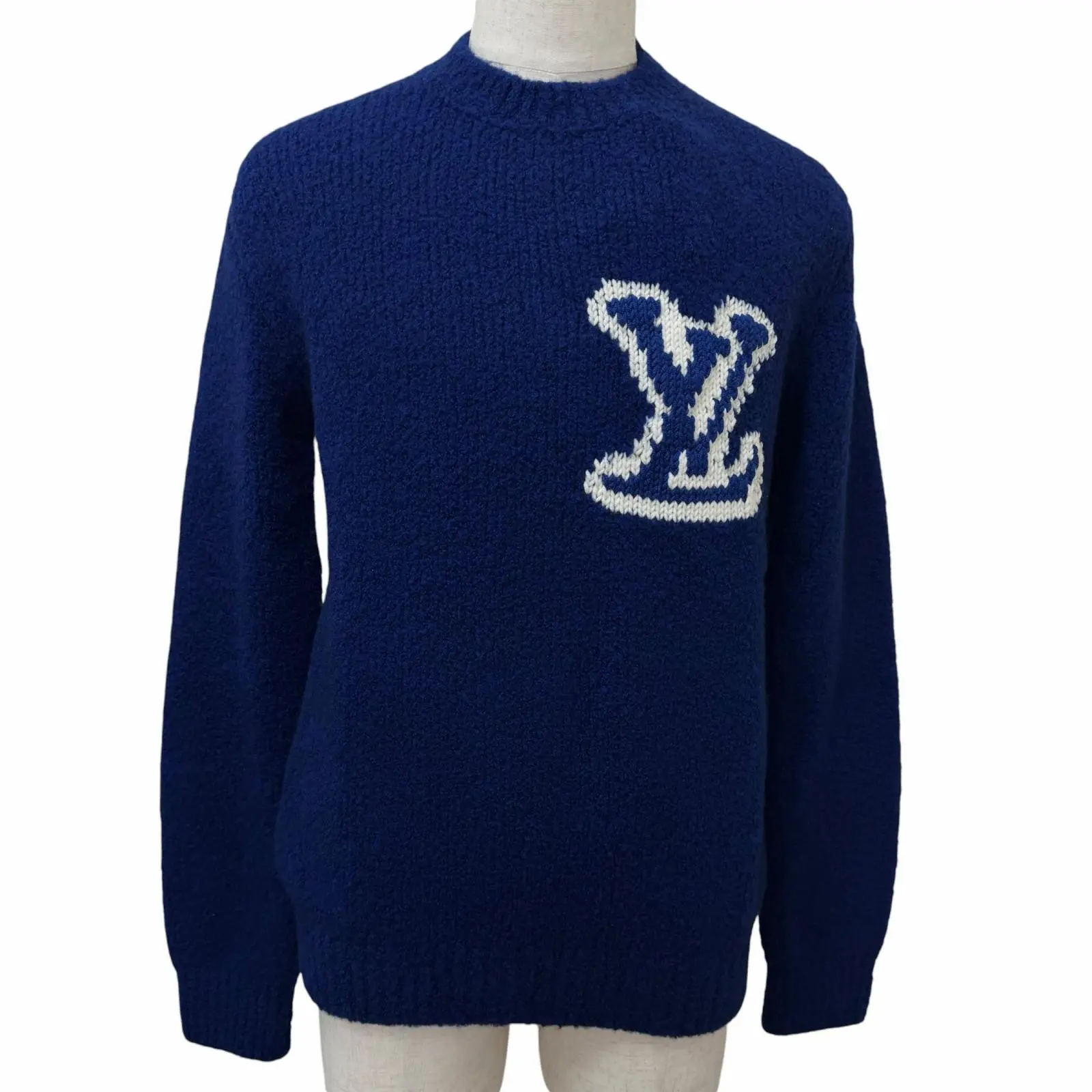 Pre-owned Louis Vuitton Wool Small Leather Goods LV Intarsia Sweater
