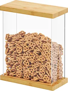 SpaceAid Bamboo Food Storage Container - Airtight Cereal Containers with Lids, Kitchen Cereal Canisters Pantry Organizers and Storage for Rice, Flour, Coffee, Snack, Small 1 Pack