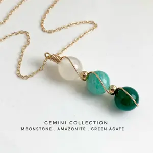 Handmade Zodiac Crystal gemstone necklace Unique Birthstone Healing Reiki Crystal perfect gifts for women