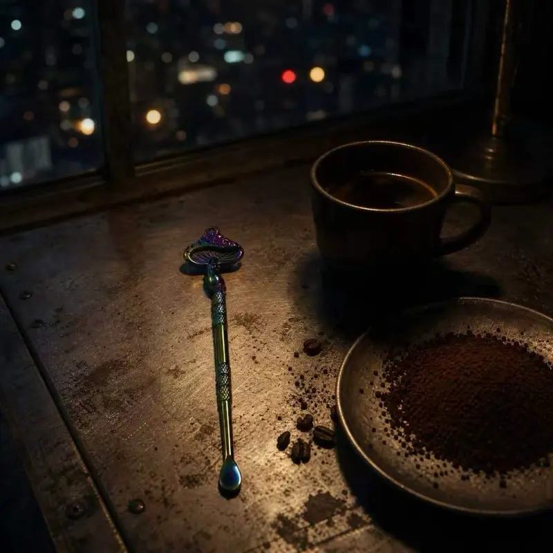 Colorful mushroom shape pendant scoop，coffee bean powder scoop