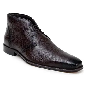 Brown Deerskin Leather Lace Up Ankle Boot by Belvedere