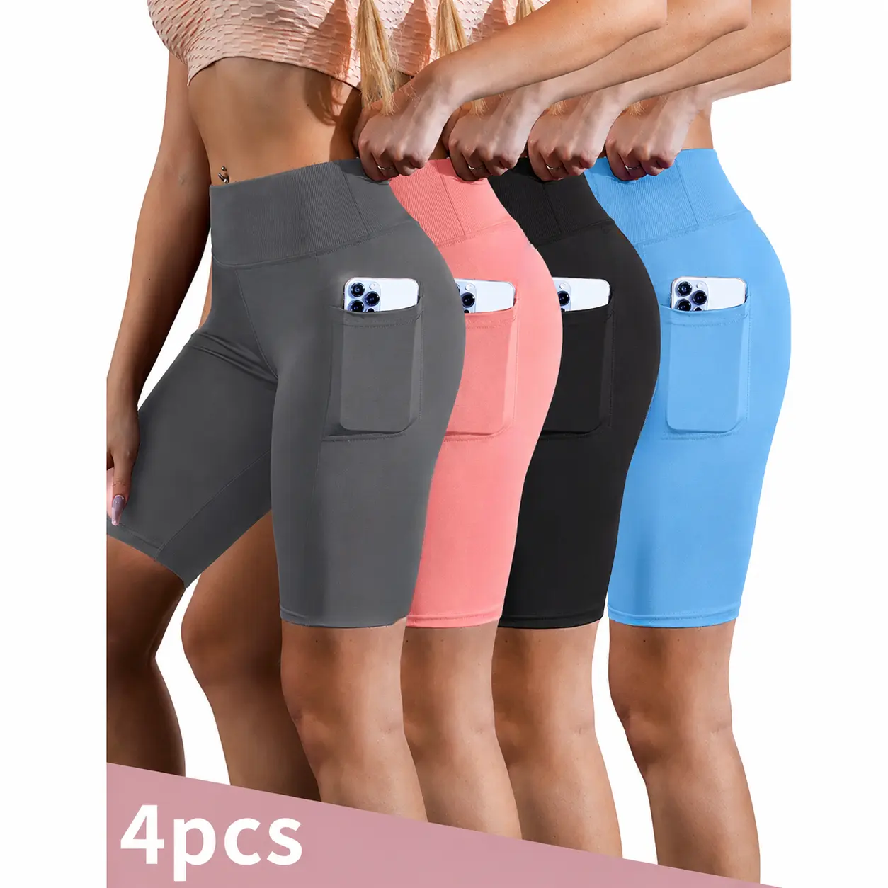 Women's High-Waisted Butt-Lifting Yoga Leggings - Tummy Control, Pockets, High-Stretch, Seamless, Breathable, Slim-Fitting Sports & Outdoor Activewear for Yoga, Run