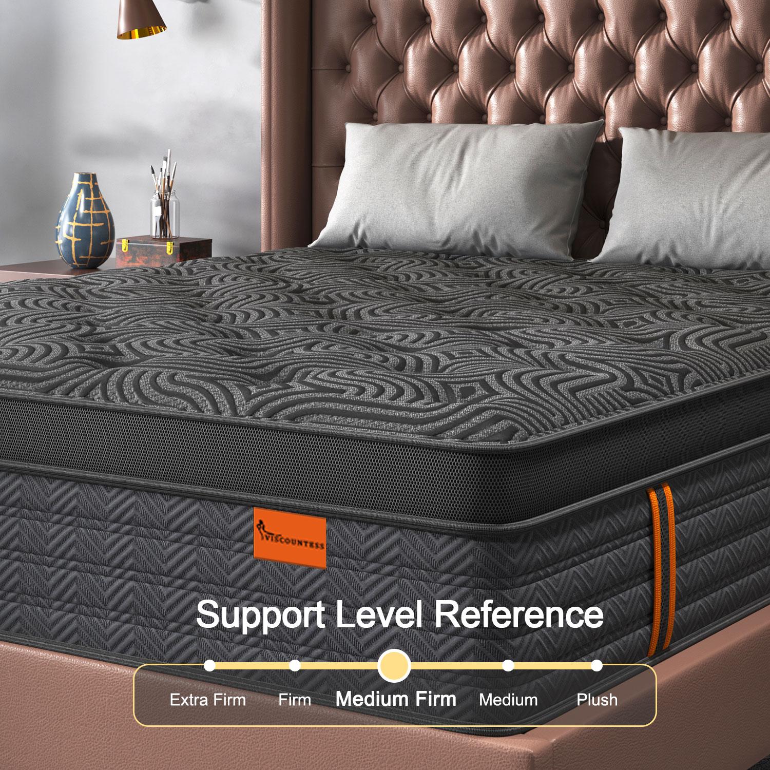 Gel Memory Foam  Hybrid Pocket Spring Twin Full Queen King Bed  In A Box, Euro Top Medium Firm For Back & Lumbar Support, Individual Pocket Spring Bed For Motion Isolation & Fiberglass Free mattress  clearance