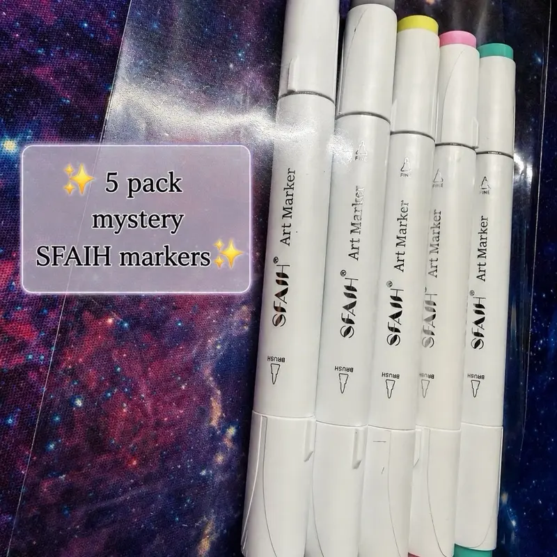 Mystery 5 pack SFAIH brush tip alcohol markers Mystery 5 pack SFAIH brush tip alcohol markers