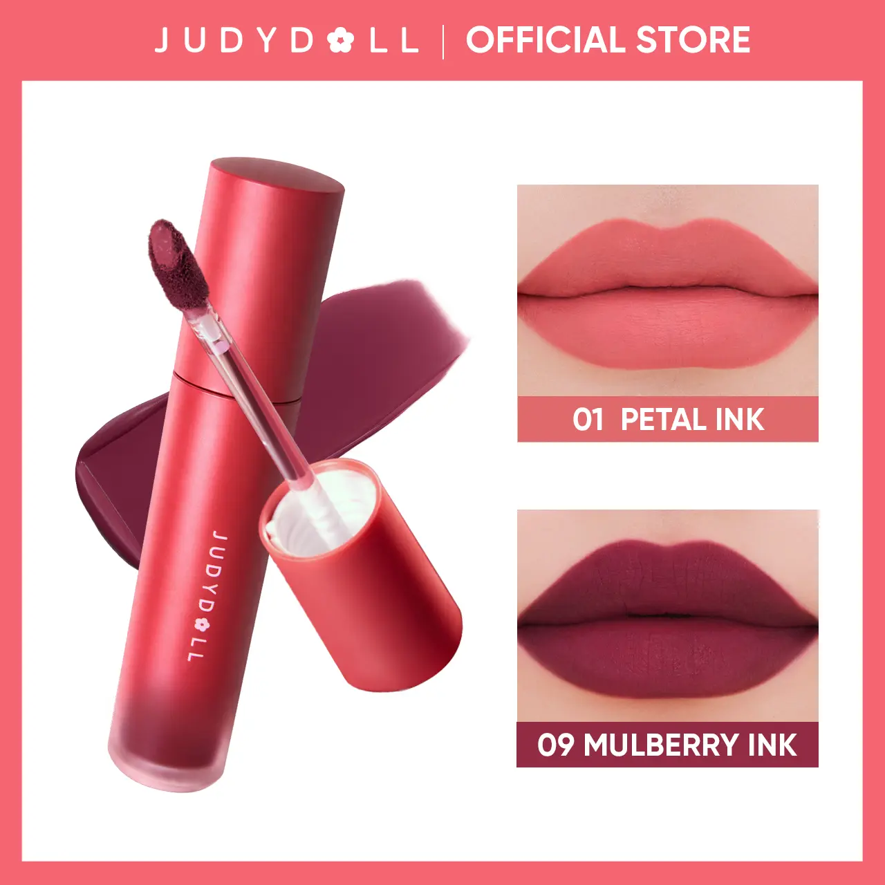 JUDYDOLL Silky Matte Lip Ink, Long-Lasting, Waterproof, Lipstick, Transfer-proof, Smudge-proof, Food-proof, Hydrating, Soft Velvet Matte, Smooth, Not Easy To Fade, Non-Stick Cup, Summervibes, Makeup, Cosmetic