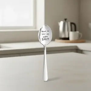 Stainless Steel Spoon, Funny Laser Engraved Spoon, Birthday Gift, Holiday Gift, Party Gift, Birthday Gift, Dinnerware Utensils