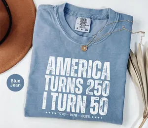 Comfort Colors Vintage 50th Birthday Shirt 1976, America Turns 250 Tee, 50th Birthday Gift Idea, Patriotic Birthday Shirt 2026, 1976 Birthday T-Shirt