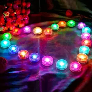 Mini LED light, small LED tea light candle with remote control battery power, RGB color changing, Led Waterproof, suitable for vases, family parties, wedding table decorations, decorative atmosphere lights