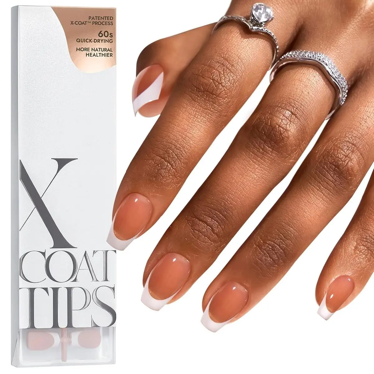 02 S - Coffin White French in Brown Base