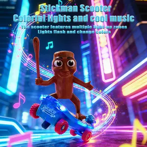 Tung Tung Suhar Electric Scooter Toy for Kids with Music & Lights – LED Blinking Effects, Rocking Action & 360° Rotating, Fun Interactive Toy for Indoor Play, Parties & Birthday Gifts. (No battery included–DIY assembly required)