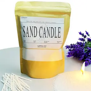 LONGDI Pearl Candle Sand with Wick 18 oz Scented Candle Sand with 25 Wax Wicks for DIY Christmas Friends Party Decoration Holiday Gifts White Lavender Scent