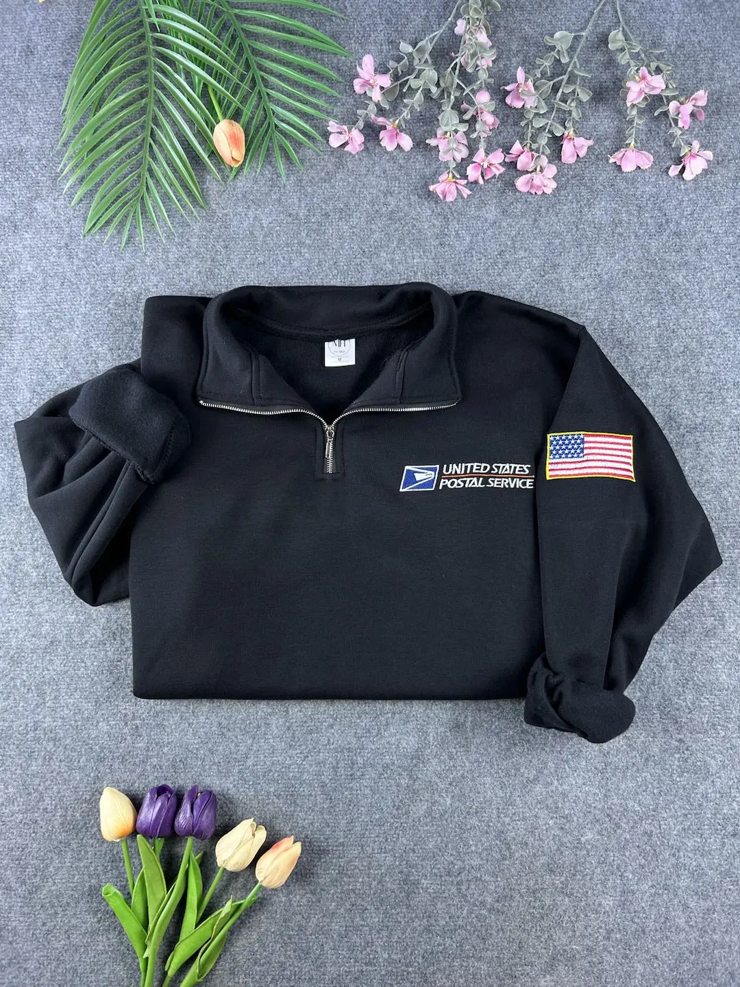 USPS Quarter Zip Sweatshirt, Embroidered United States Postal Service Pullover, Postal Worker Gift, USPS Employee Sweatshirt