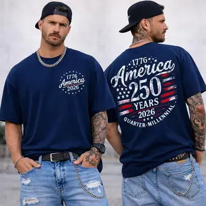 America 250 Years T-Shirt, 1776 2026 USA Flag Patriotic Tee, Quarter Millennial 2-Sided Shirt, Independence Day 250th Anniversary Top