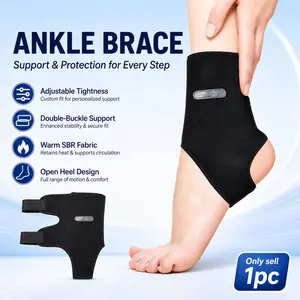 Ankle Brace & Achilles Tendon Support Sleeve,Ankle Compression Sleeve, Ankle Compression Cuff, Double-buckle design,Ankle Wrap Support for Men and Women, reducing impact force, One Size Fits Both Feet, Breathable Ankle Support, Running,Gym,Boxing,Sports