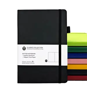 A6 Strap Notebook for Business and School Use, Simple PU Leather Journal with Vintage Feel, Bookmark Included for Easy Organization