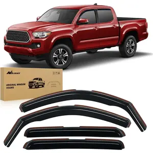 Nilight In-Channel Acrylic Rain Guards - Anti-Fog, Weatherproof, Tool-Free Window Deflectors & Vent Visors, Original Fit for 2005-2015 Tacoma Double Cab, 4PCS Car Exterior Window Rain Guard Accessories
