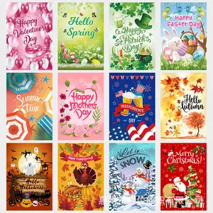 Seasonal Garden Flag, Set of 12 Double-Sided, Spring, Summer, Autumn, Winter, Halloween, Christmas Flag Garden Flag