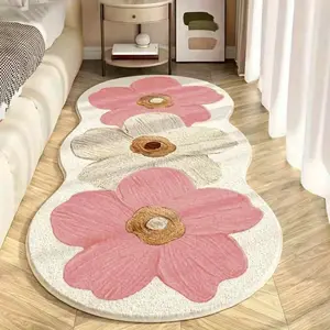 Modern Abstract Floral Print Soft Plush Carpet for Living Room Bedroom, Trendy Minimalist Decorative Rug Easy to Clean, Floral Rugs, Floral Washable Rug, Floral Pattern Rug