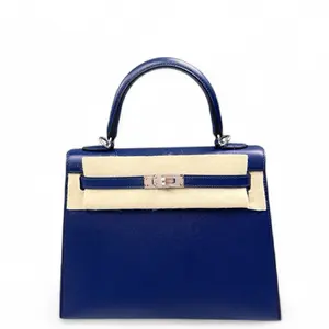 Pre-owned HERMÈS Leather tote bags Hermes Kelly 25 Madame 73 Bleu Saphir (mk103190)