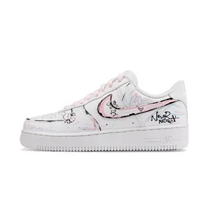 Nike Air Force 1 Custom Graffiti Low-Top Sneakers with Hand-Painted Lettering and Slip-Resistant Design for Men and Women Trending Shoes, House White Official Shoes to Get / Maison Mihara