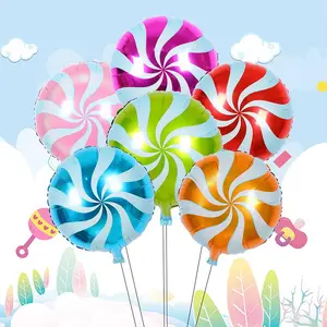 【Clearance】 18 Inch Pinwheel Lollipop Shaped Balloon, 6pcs Party Decoration Balloon, Atmosphere Scene Layout Decoration Supplies for Wedding Birthday Festival Party