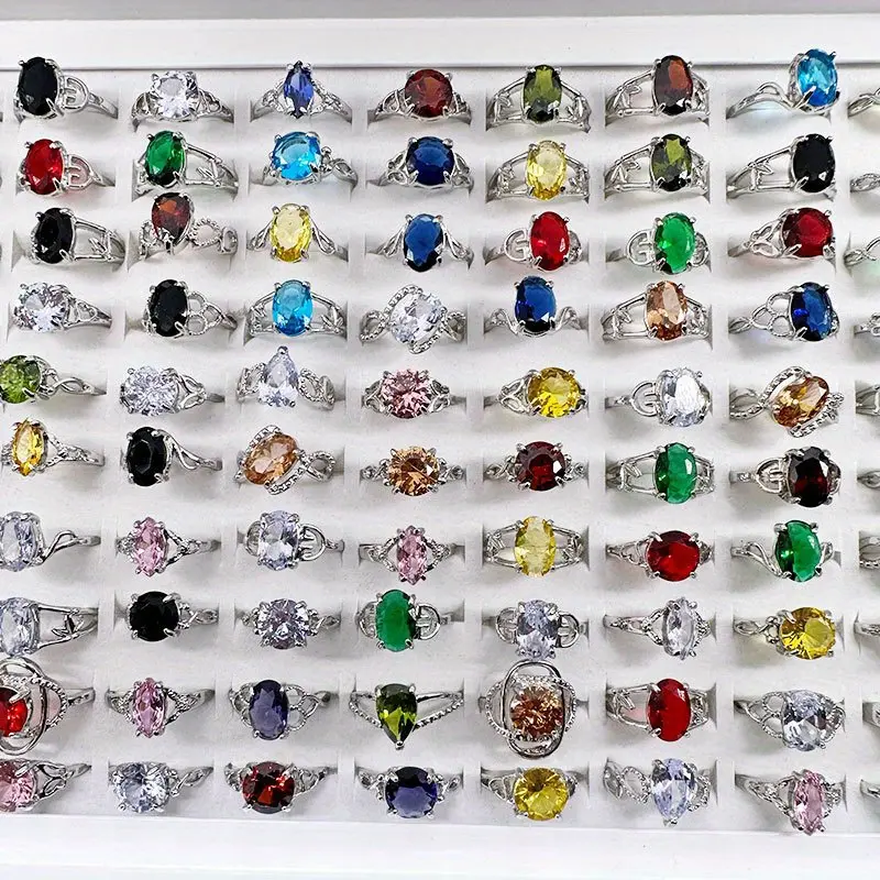 Women's 25pcs Stackable Rings Set - Synthetic Glass, Shiny Finish, Vintage Boho Style, Multi-Size, Random Styles & Colors, Festive Party Supplies Jewelry for Daily Use & Gift-Giving Occasion