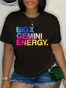 100% Cotton Big Gemini Energy Zodiac Sign Astrology Birthday T-Shirt