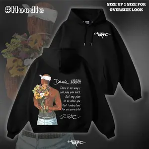 [Not delivered before Mother’s Day] Dear Mama Inspired Hoodie Sweatshirt T-Shirt – Vintage Hip Hop Graphic Unisex Streetwear Pullover Gift for Music Fans