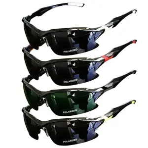 Polarized 4-Pack Sports Sunglasses for Men & Women, UV400 Anti-Glare Lightweight Wraparound Rimless Shield Glasses, Outdoor Running, Driving, Fishing, Beach & Travel, Summer Active Eyewear