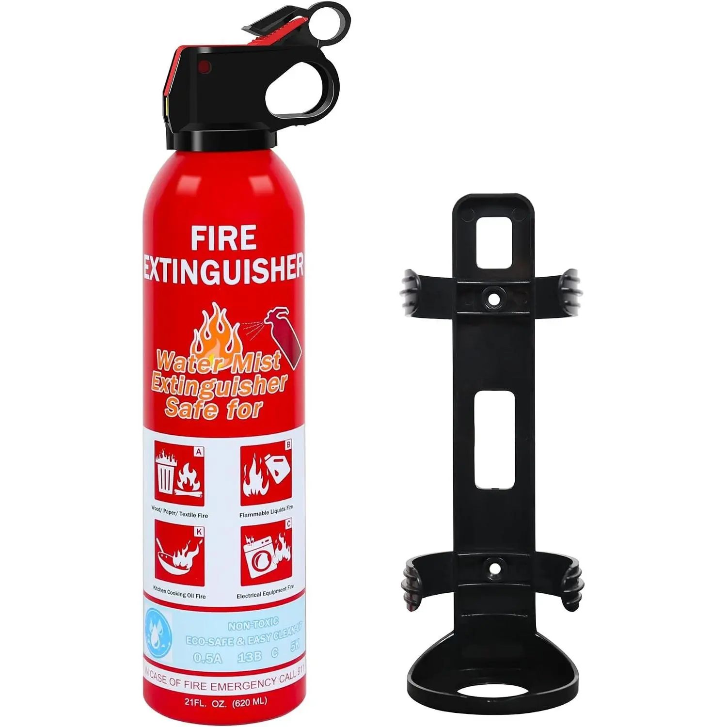 1 Pack Fire Extinguisher for Home, Kitchen, Car, and Grill,Ompact Water-Based A, B, C, K Extinguisher with Portable Non-Toxic Prevent Re-Ignition Easy Clean