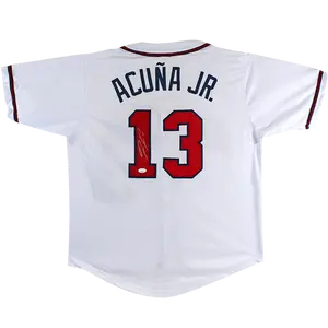 Ronald Acuna Jr. Autographed Atlanta (White #13) Custom Baseball Jersey - JSA