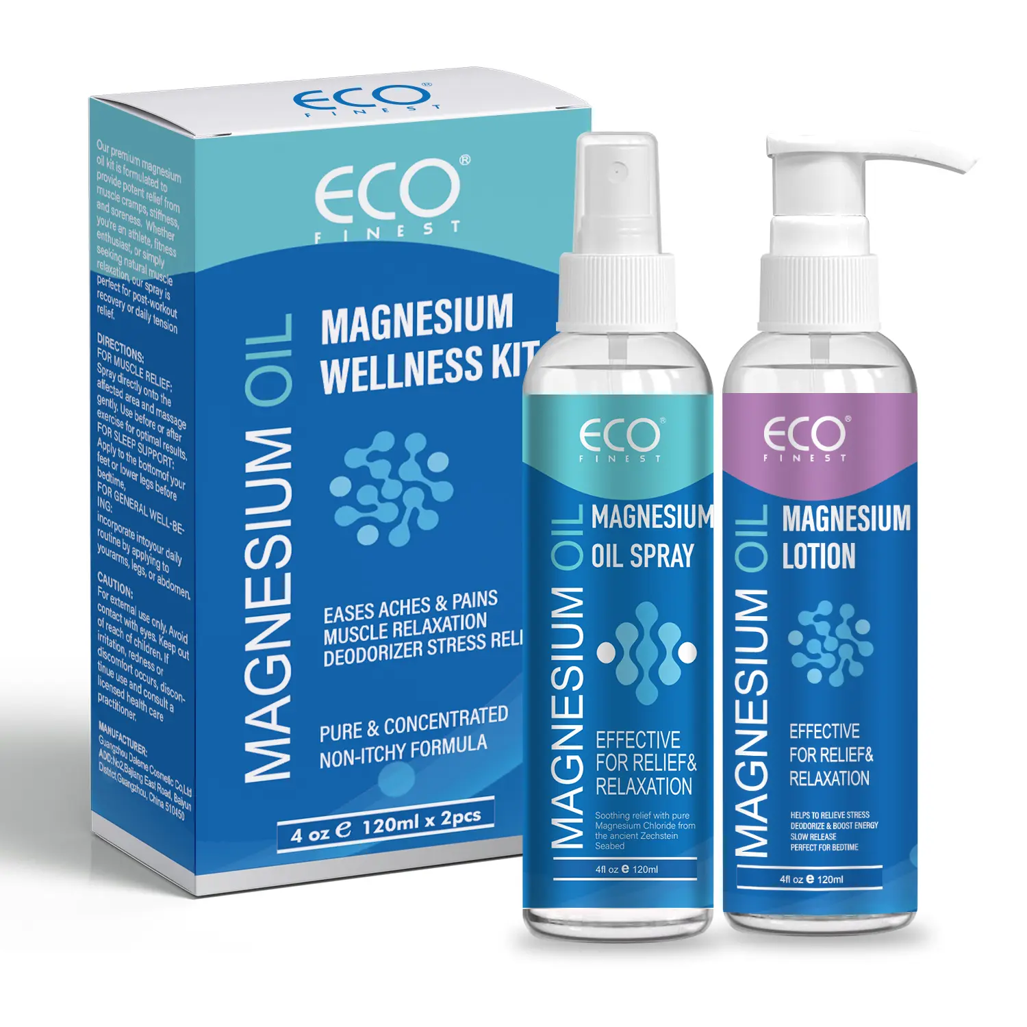 Post-Workout Magnesium Spray & Lotion, Fast-Absorbing Body Care for Muscle Relaxation
