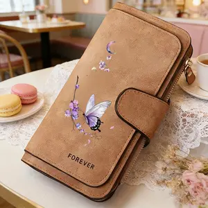 1pc Colored butterfly pattern women's long wallet, multi-functional wallet, Zipper Wallet, portable snap coin purse, birthday gift and daily commuting essential, perfect holiday gift, suitable for outdoor, travel and family use, 3.16CYJ-3