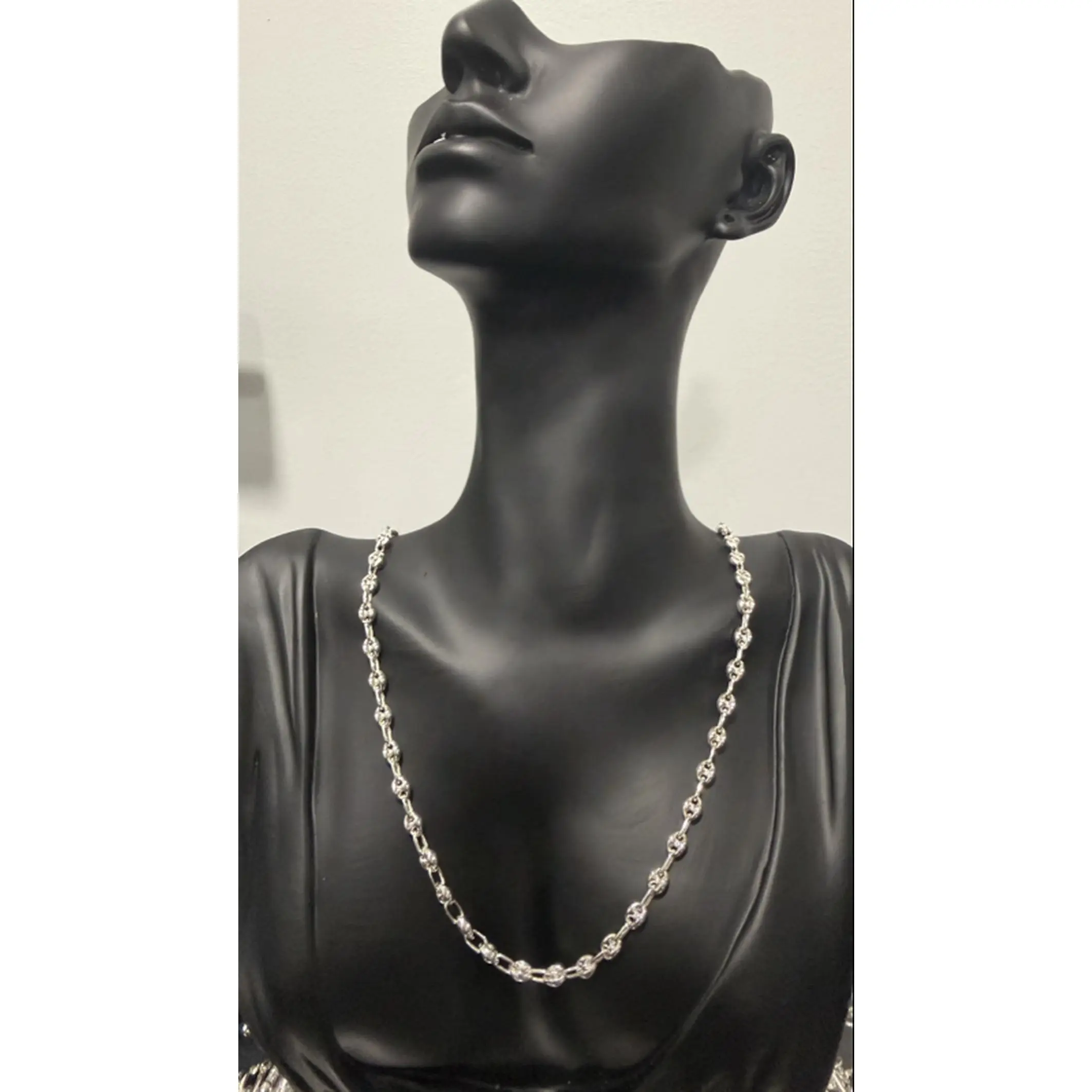 925 Sterling Silver Pig Nose Necklace Silver