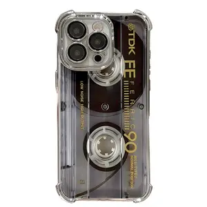 Retro Mixtape Aesthetic Clear Cassette Style Shockproof for iPhone 17 Pro Max 16 15 14 13 12 phone case Unique Nostalgic Gift for Music Lovers outdoorfun