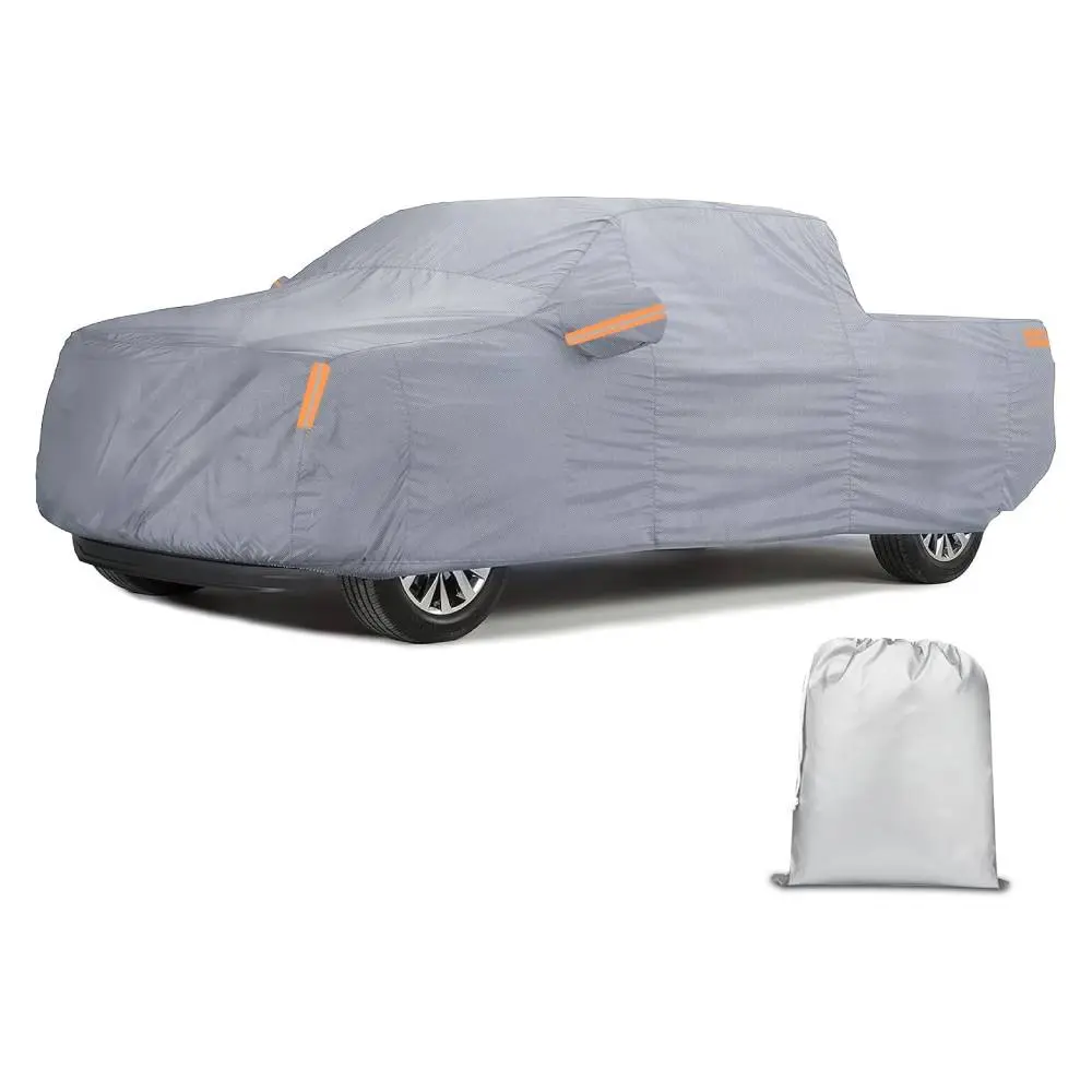 Nilight Heavy Duty Cotton Truck Cover, 4-Season Weatherproof UV Resistant, Extra Thick Fabric, Reflective Tape, Quick Access Zipper Door, Elastic Hem, Large-Capacity Storage Bag, Universal Fit (Max 210" Truck Length, 126" Cab Length), Protects Car Four Se