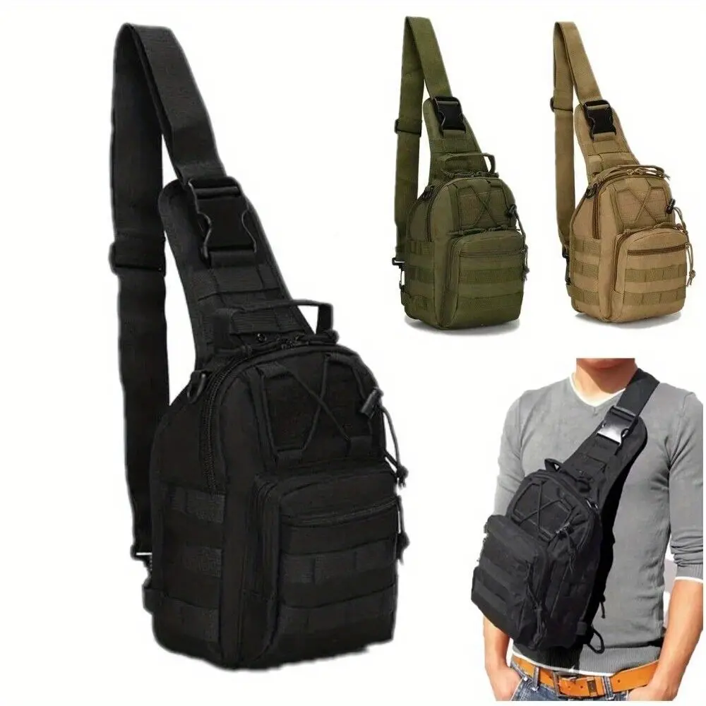 Men's Tactical Polyester Sling Bag - Waterproof Portable Multifunctional Chest Pack for Hiking, Sports, Travel Crossbody Use, Travel Crossbody Bag, Bags Crossbody