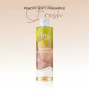 Pineapple Peach Body Oil, 4oz, with Apricot, Jojoba, Avocado Oils & Vitamin E Oil, Fast-Absorbing, Nourishes and Hydrates Skin, Body Care, jasmine and saffron layer Fragrance Moisturizer Hydrating