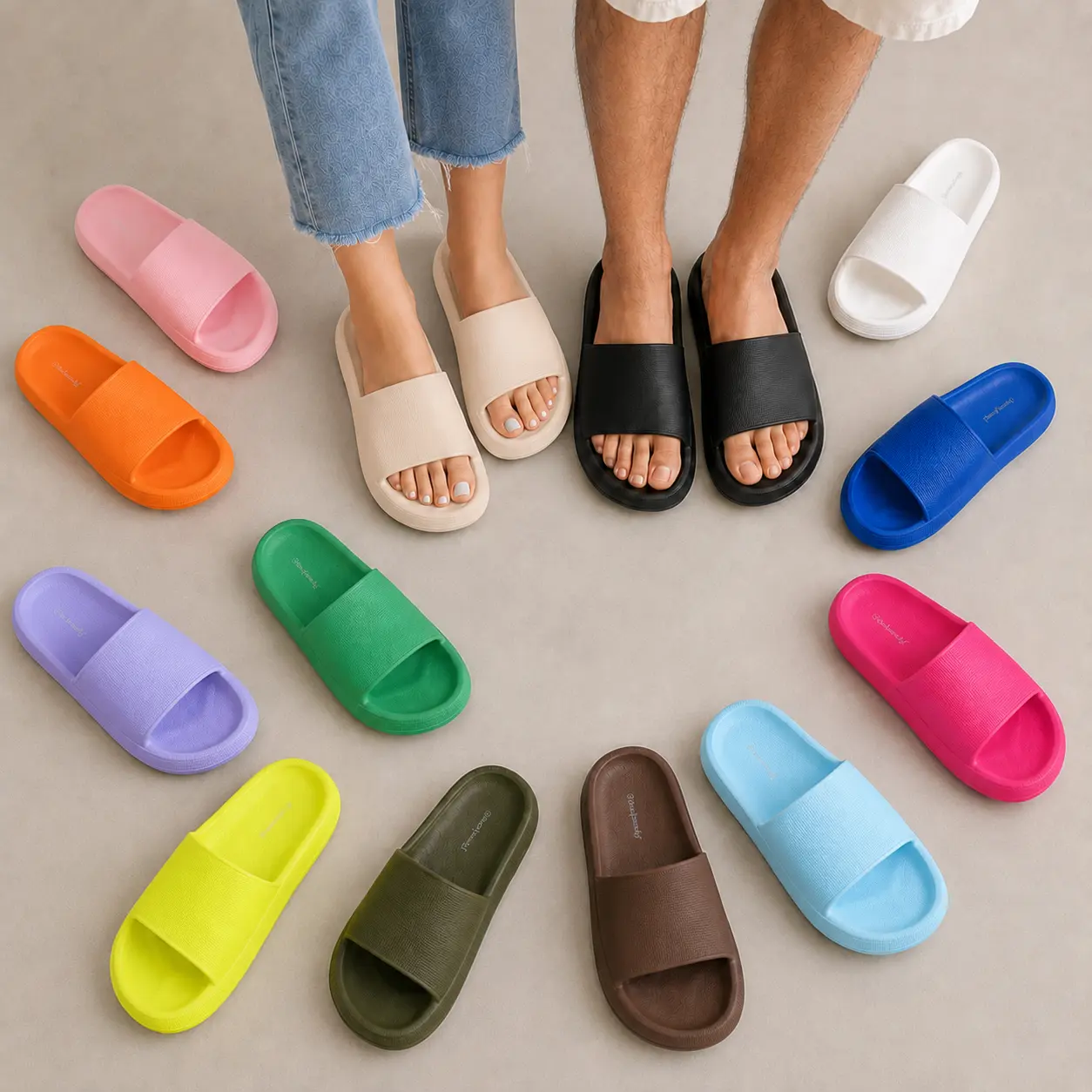 NEW!!【BEST-1】Pillow Slippers Non Slip Quick Drying Shower Slides Bathroom Sandals Ultra Cushion Women Flipflop Footwear Walking Shoes Comfort